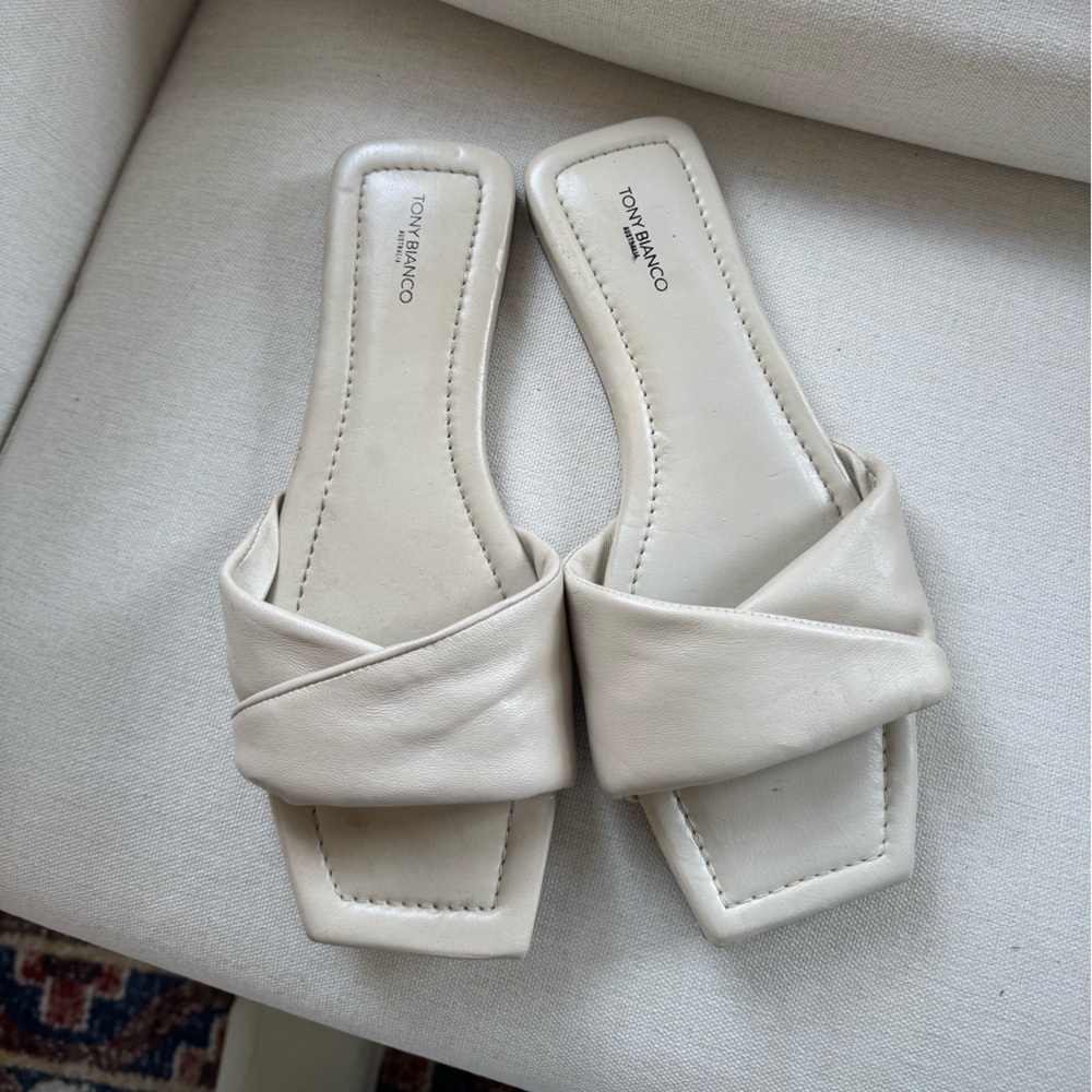 Tony Biano cream sandals- size 8.5. Worn once